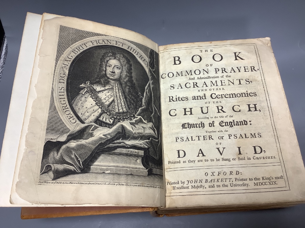 The Book of Common Prayer, printed by John Baskett, Oxford 1719, rebound 27 x 20 x 13cm